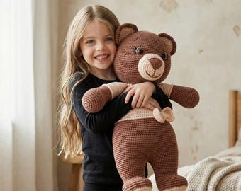 Giant Teddy Bear Crochet Pattern PDF, Large Amigurumi Toy, Beginner Friendly