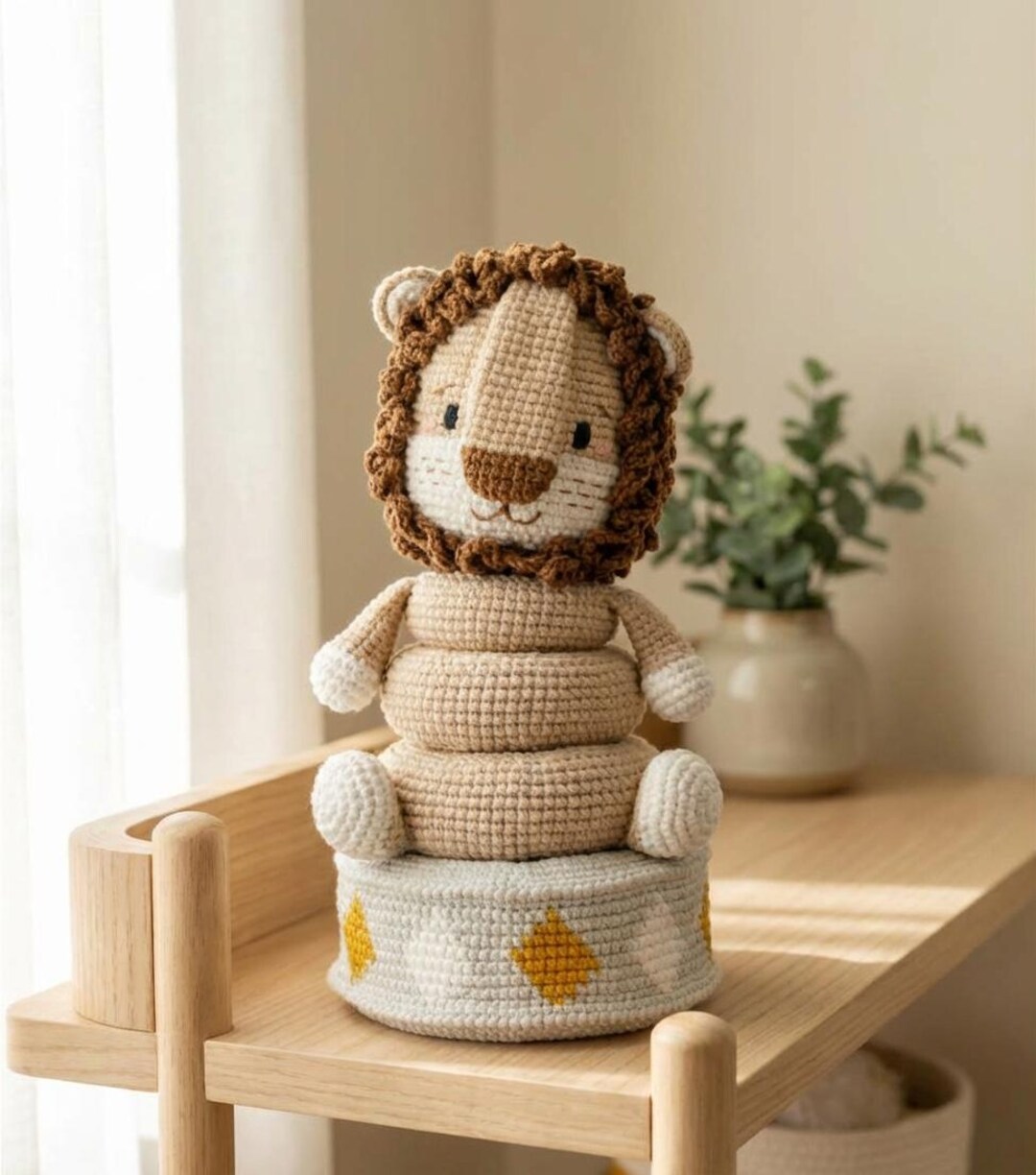 Lion Stacking Rings Crochet Pattern PDF, Amigurumi Baby Toy, Nursery ...