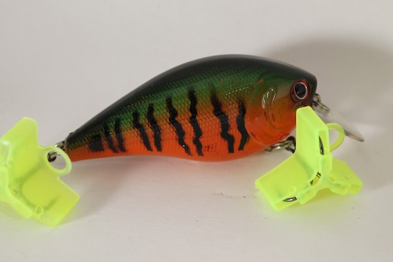 Custom Painted Lures 2.5 Green and Orange Crawfish Crankbait