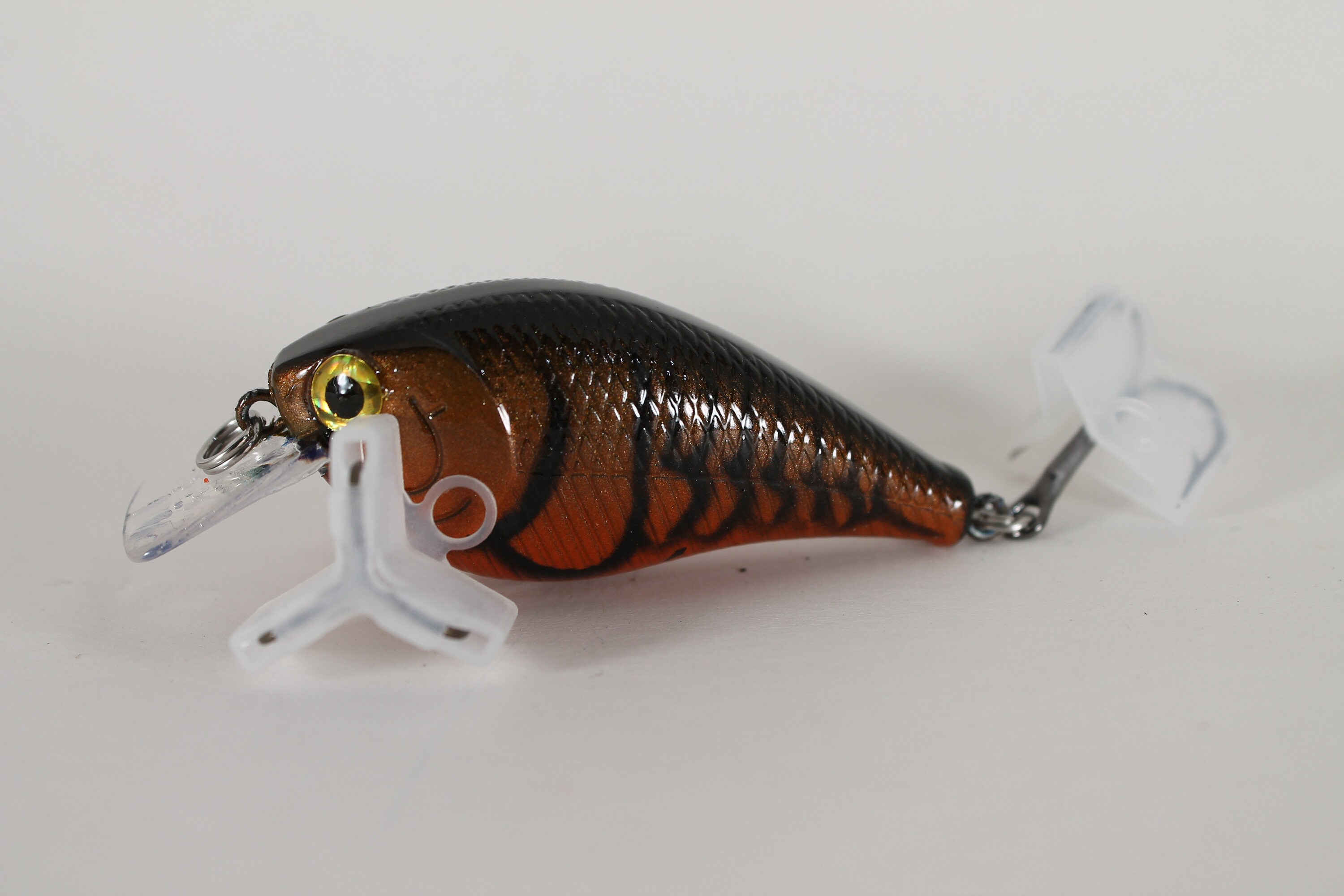 Custom 1.5 Crankbait, Brown and Orange Colored Crawfish. Dives