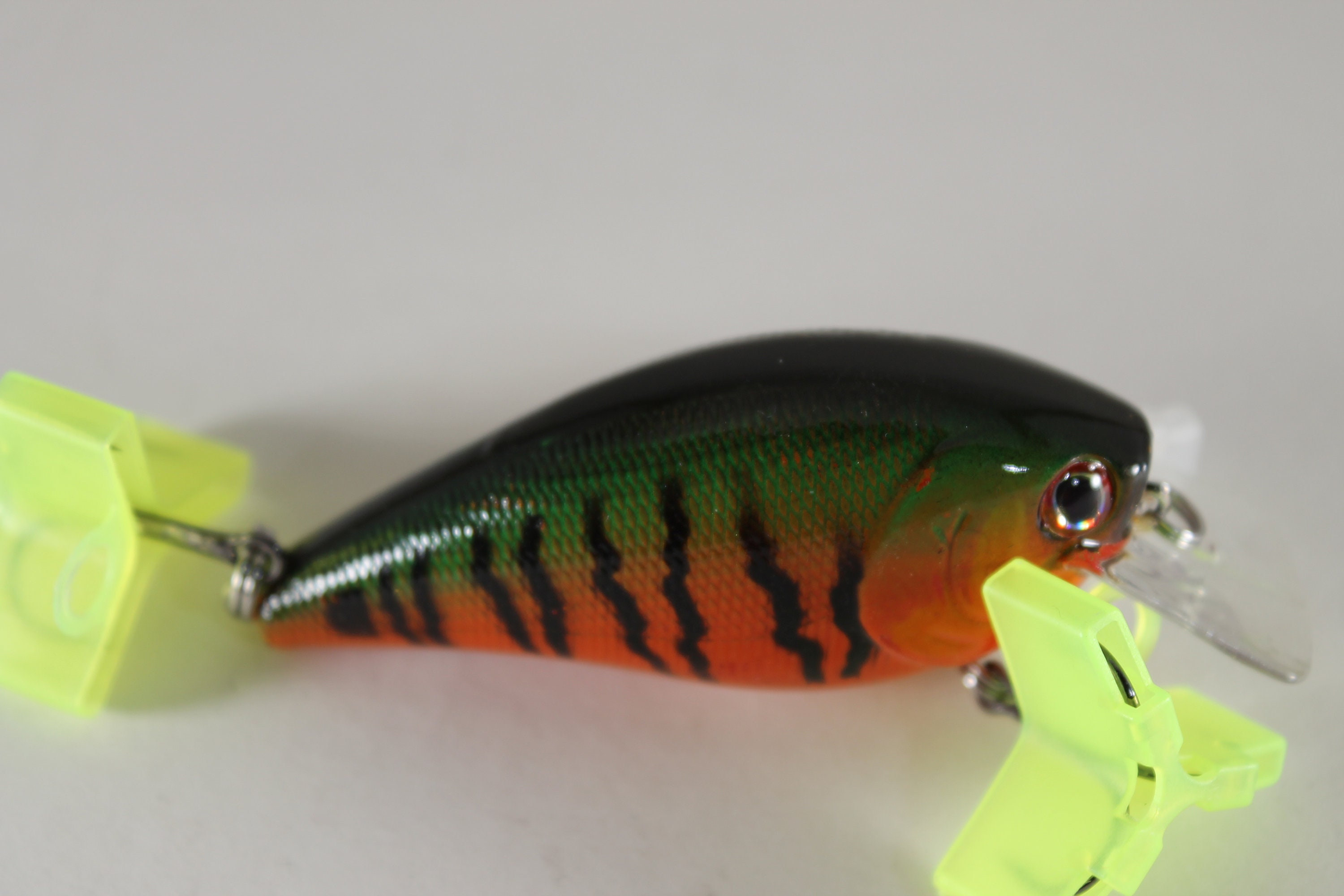 Custom Painted Lures 2.5 Green and Orange Crawfish Crankbait