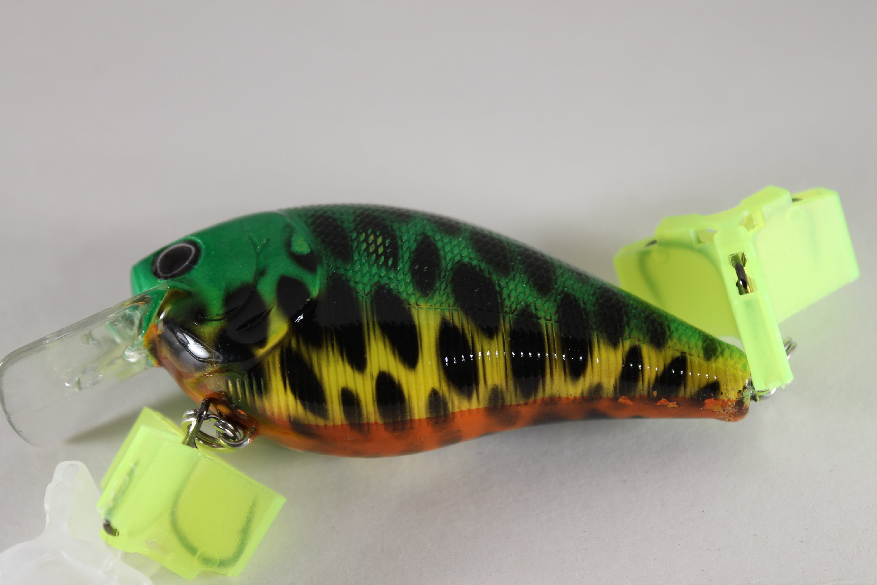 Custom Painted Lures 2.5 Green, Yellow Crankbait, Fishing Lures