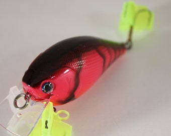 Custom Painted lures 2.5 Pink Crawfish Crankbait, Fishing lures, Bass lures. Lures.