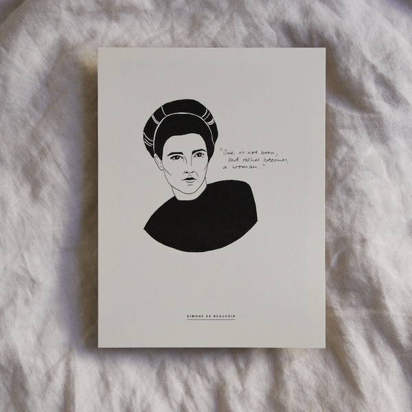 Simone de Beauvoir  – Art Print – Inspiring women in history Edition