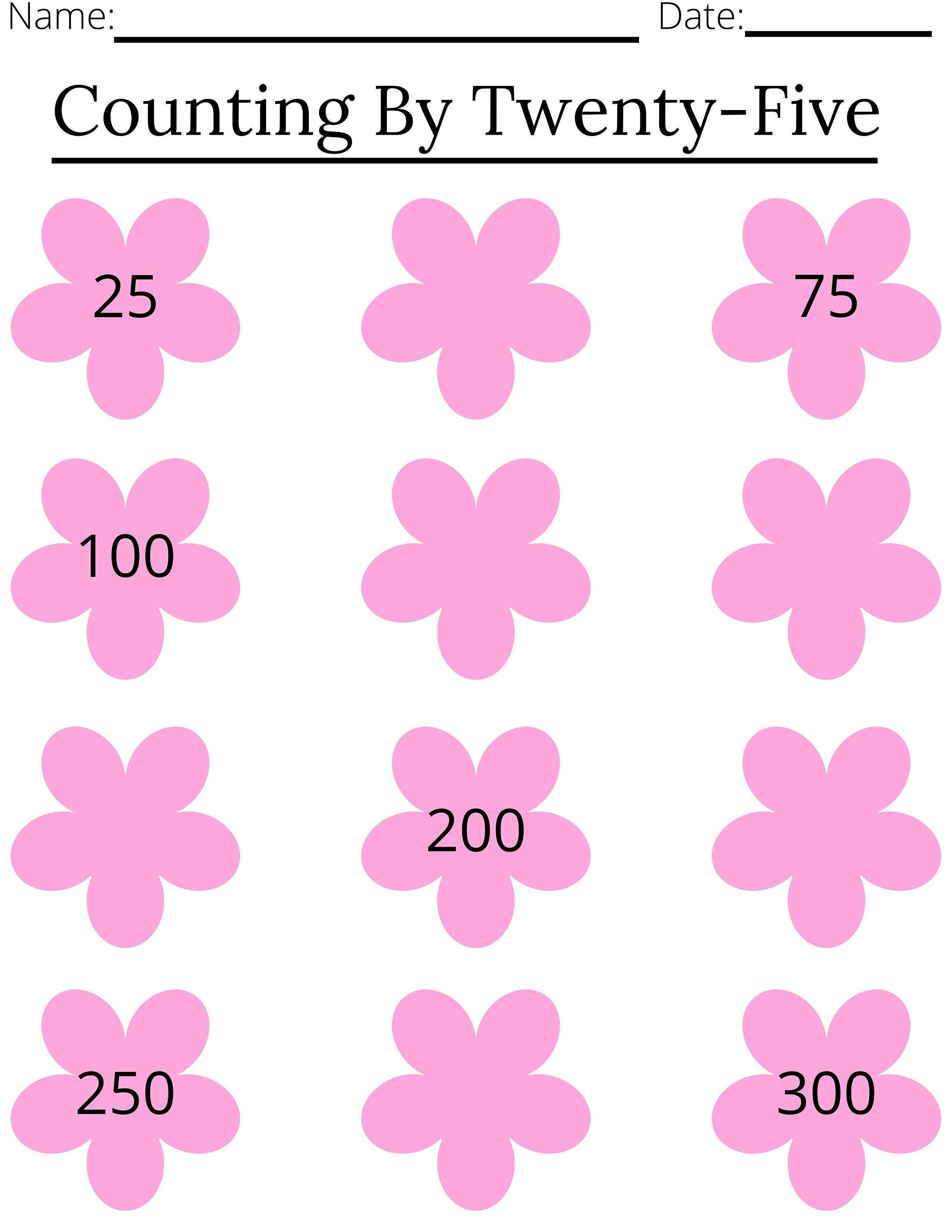 Counting by Twenty Five Worksheet Counting Worksheet - Etsy