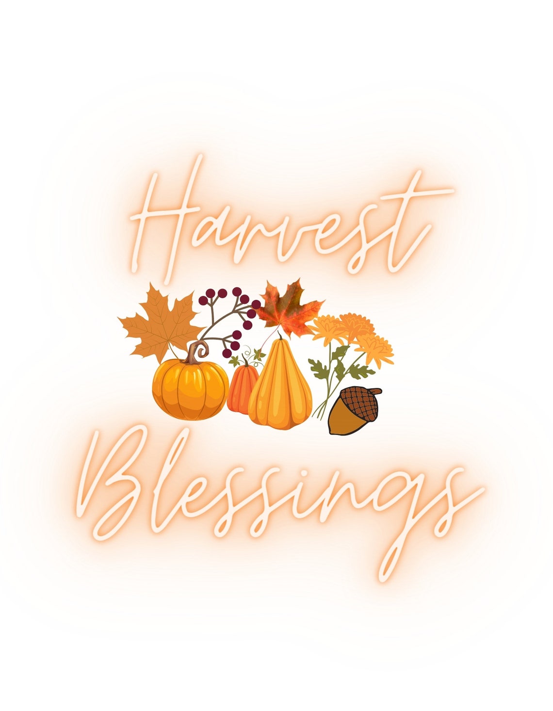 Harvest Blessings Fall Digital Decor Print | Etsy