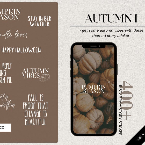 400+ Instagram Story Sticker - AUTUMN I - Instagram Story Sticker, Storyelemente, Schriftzüge, Herbst, XXL Sticker Paket, Pumpkin Season