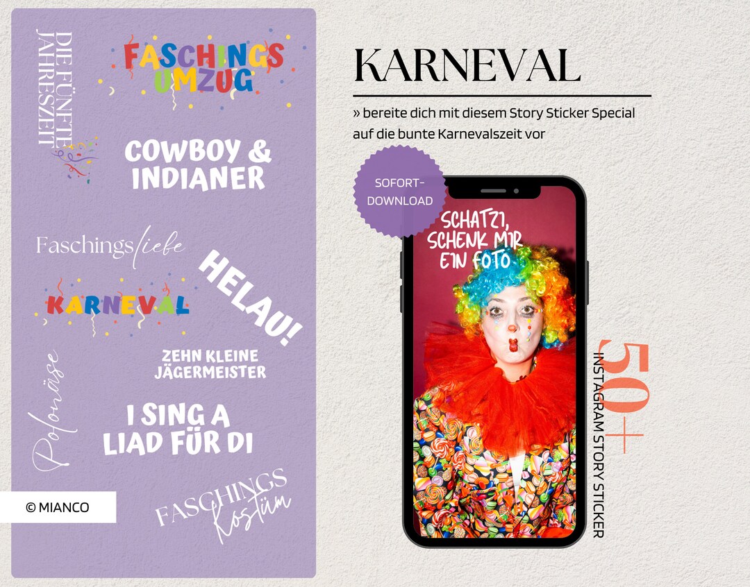 50 Instagram Story Sticker KARNEVAL Instagram Story Sticker