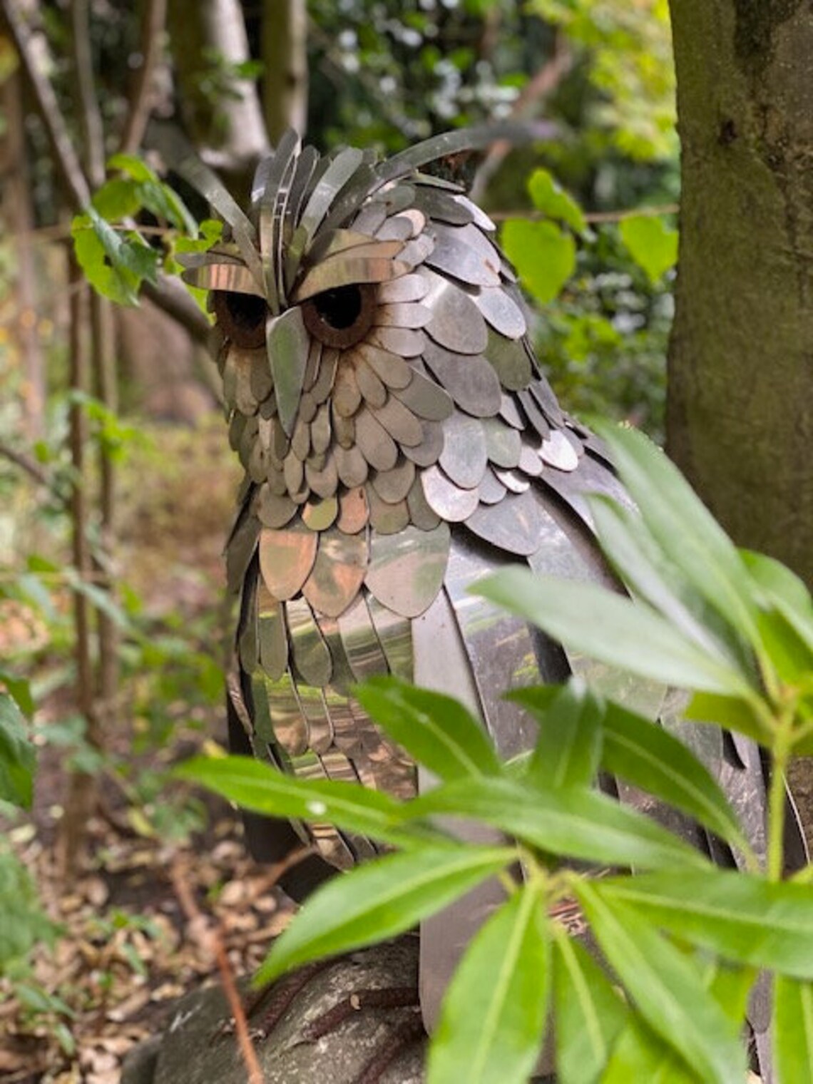 Stainless Steel Owl Sculpture Garden Sculpture Owl Etsy