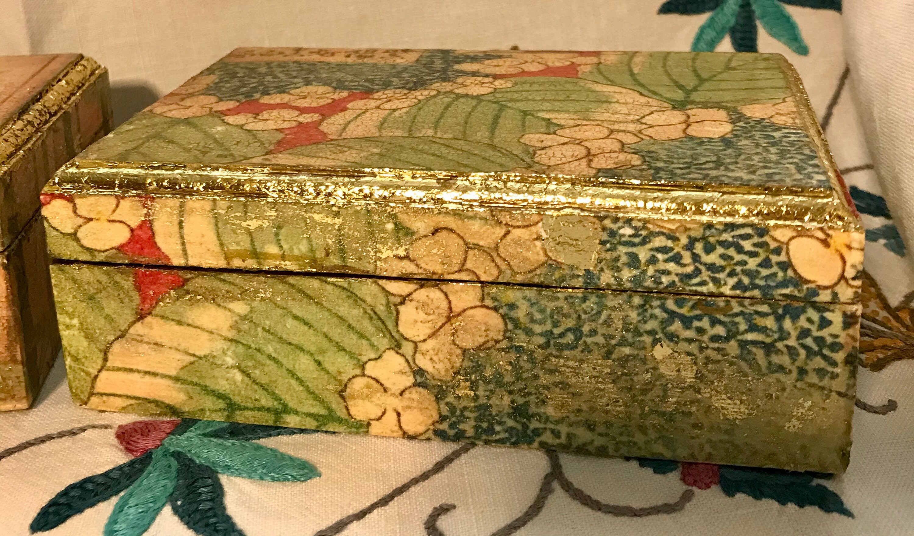 Vintage Japanese print découpage Trinket box Etsy