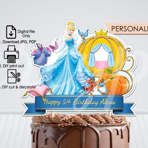 Cinderella Cake Topper, Digital File Only