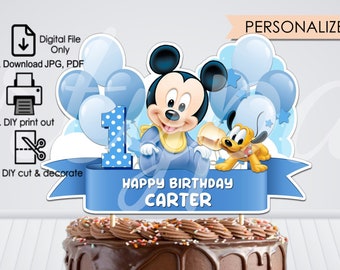 Baby Mickey Cake Topper, Baby Mickey Centerpiece, Digital File Only