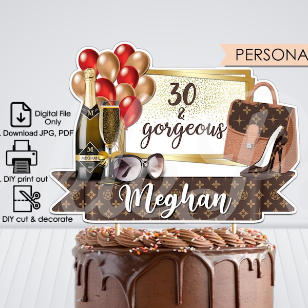 Designer Cake Topper, Fashion Cake Topper, Couture Cake Topper, Designer Birthday Theme, Fashion Designer Birthday, Digital File Only