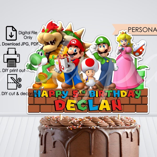 Video Game Cake Topper, Online Game Cake Topper, Digital File Only