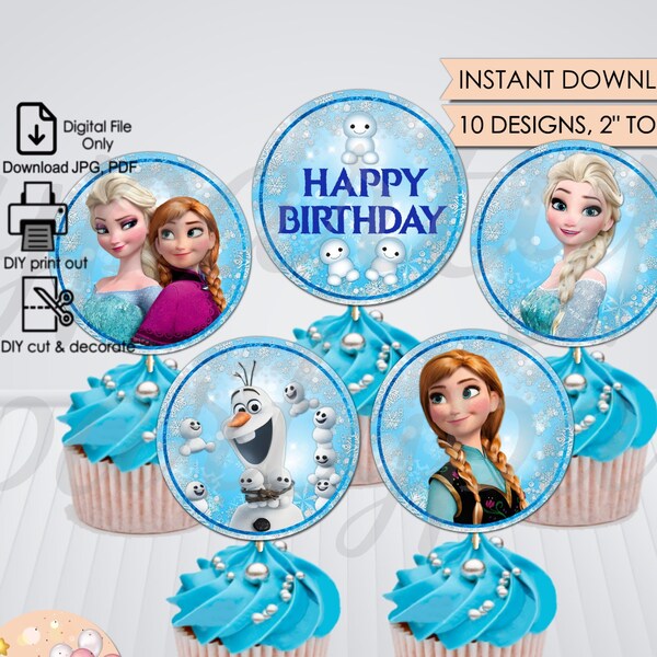 Frozen Cupcake Toppers Etsy