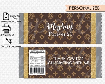 Designer Candy Wrapper, Hershey's Candy Wrapper, Chocolate Bar Wrapper, Digital File Only