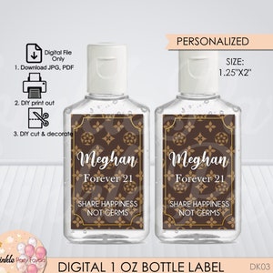 Designer Bottle Label, 1 OZ Bottle Label, Digital File Only