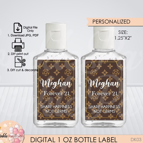Designer Bottle Label, 1 OZ Bottle Label, Digital File Only