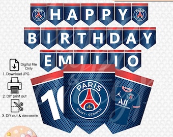 Banner de fútbol, Banner de cumpleaños de fútbol, solo archivo digital