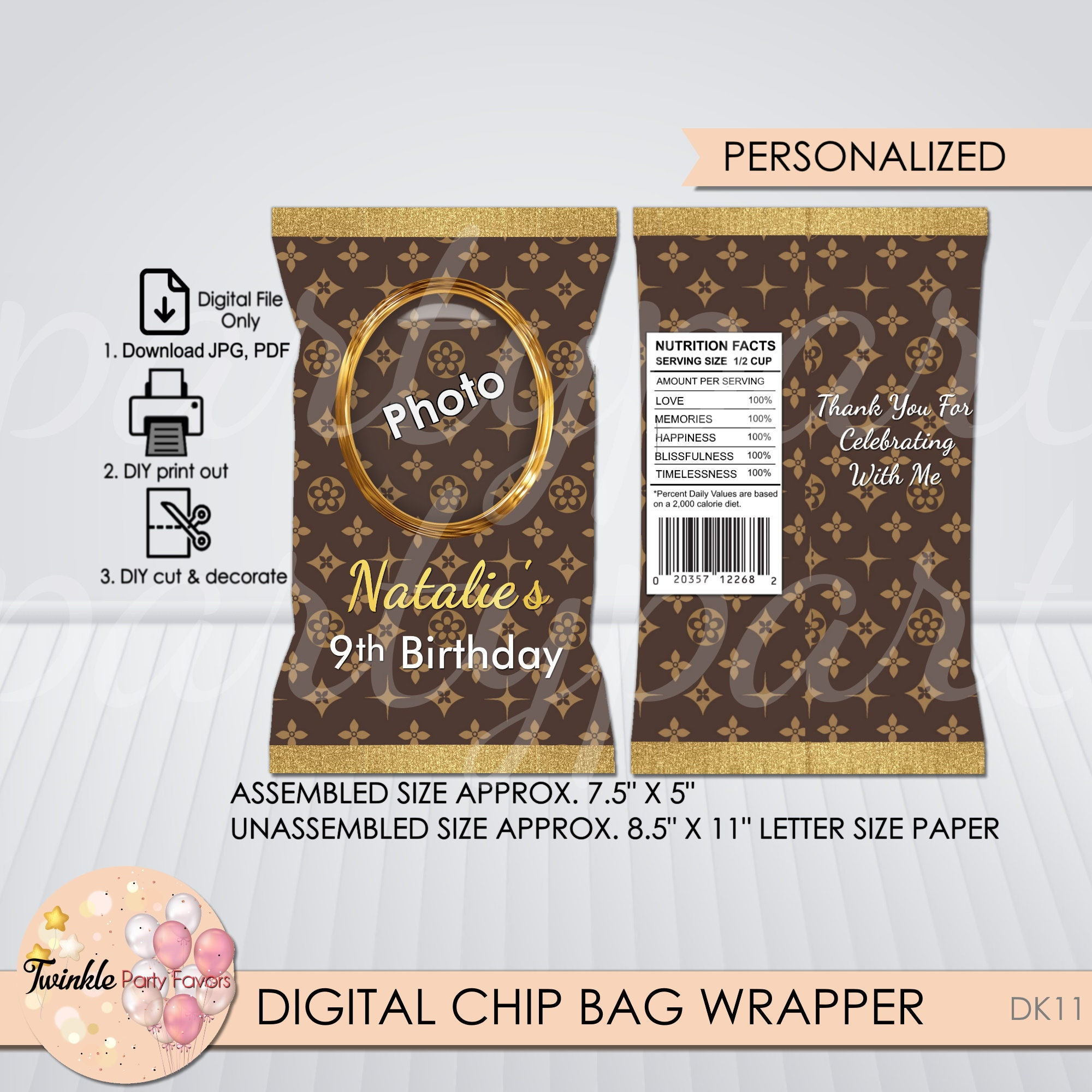 Designer Chip Bag Wrapper Digital File Only -  Norway