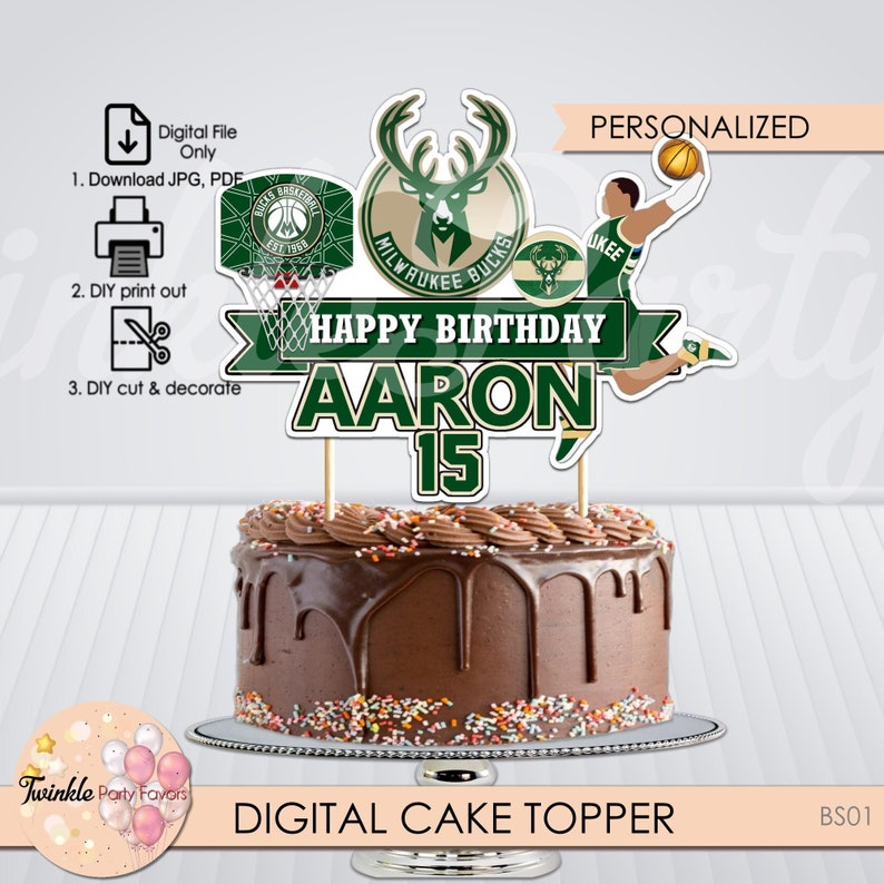Basketball Cake Topper, Digital File Only image 1