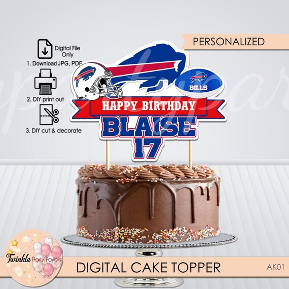 Buffalo Bills Cake Topper Buffalo Bills Birthday Football Etsy