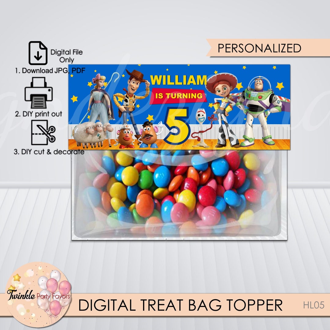 Toy Story Treat Bag Topper Toy Story Birthday Favors Digital Etsy