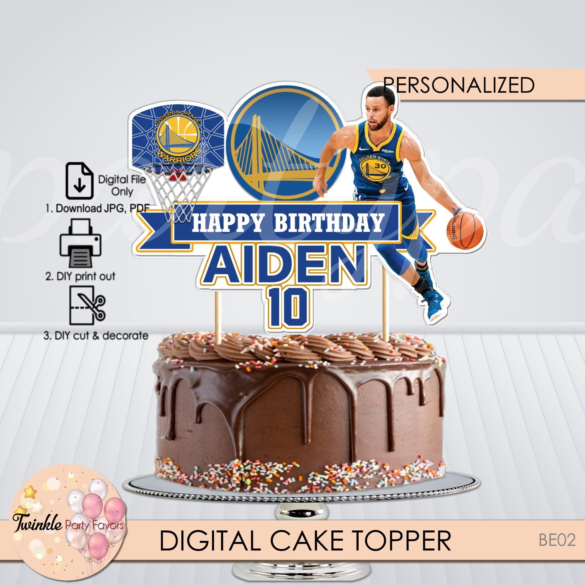 Golden State Cake Topper Stephen Curry Cake Topper NBA Cake Topper