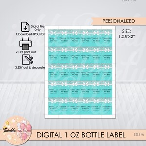 Designer Bottle Label, 1 OZ Bottle Label, Digital File Only - Etsy