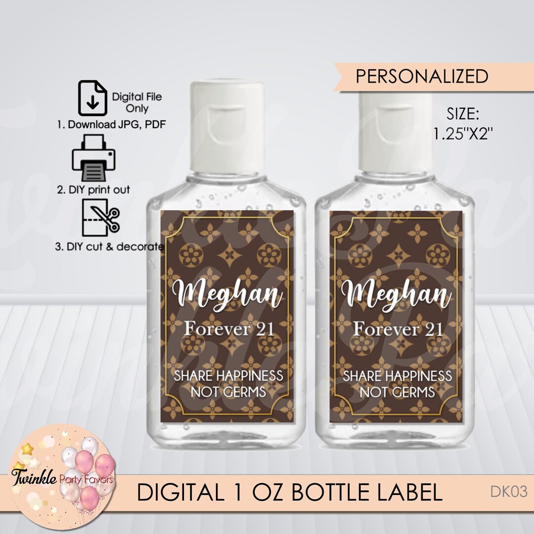 Designer Bottle Label, 1 OZ Bottle Label, Digital File Only - Etsy