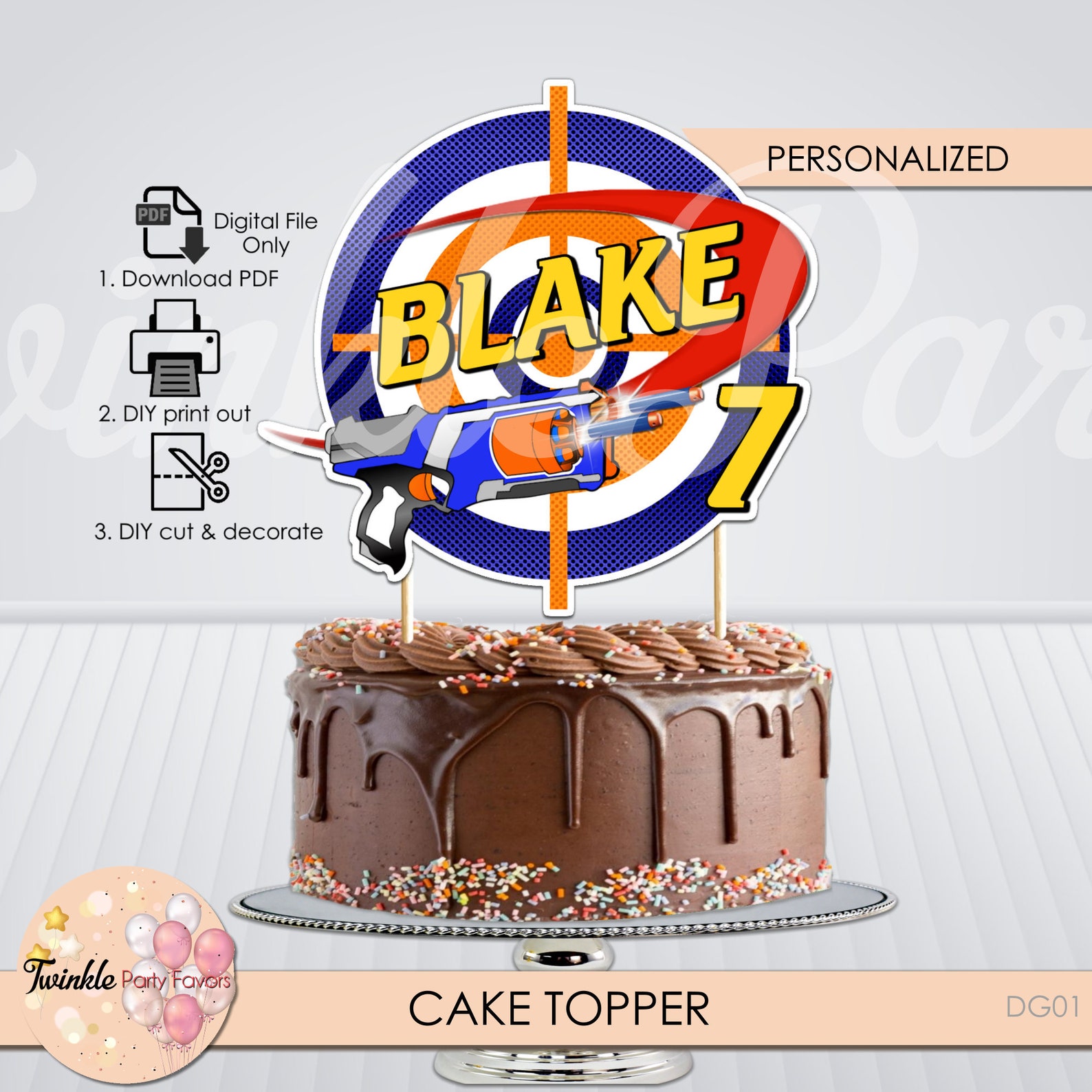 Nerf Gun Cake Topper Nerf Cake Topper Dart Gun Cake Topper Etsy Nerf Gun Cake Topper Nerf Cake Topper Dart Gun Cake Topper Etsy