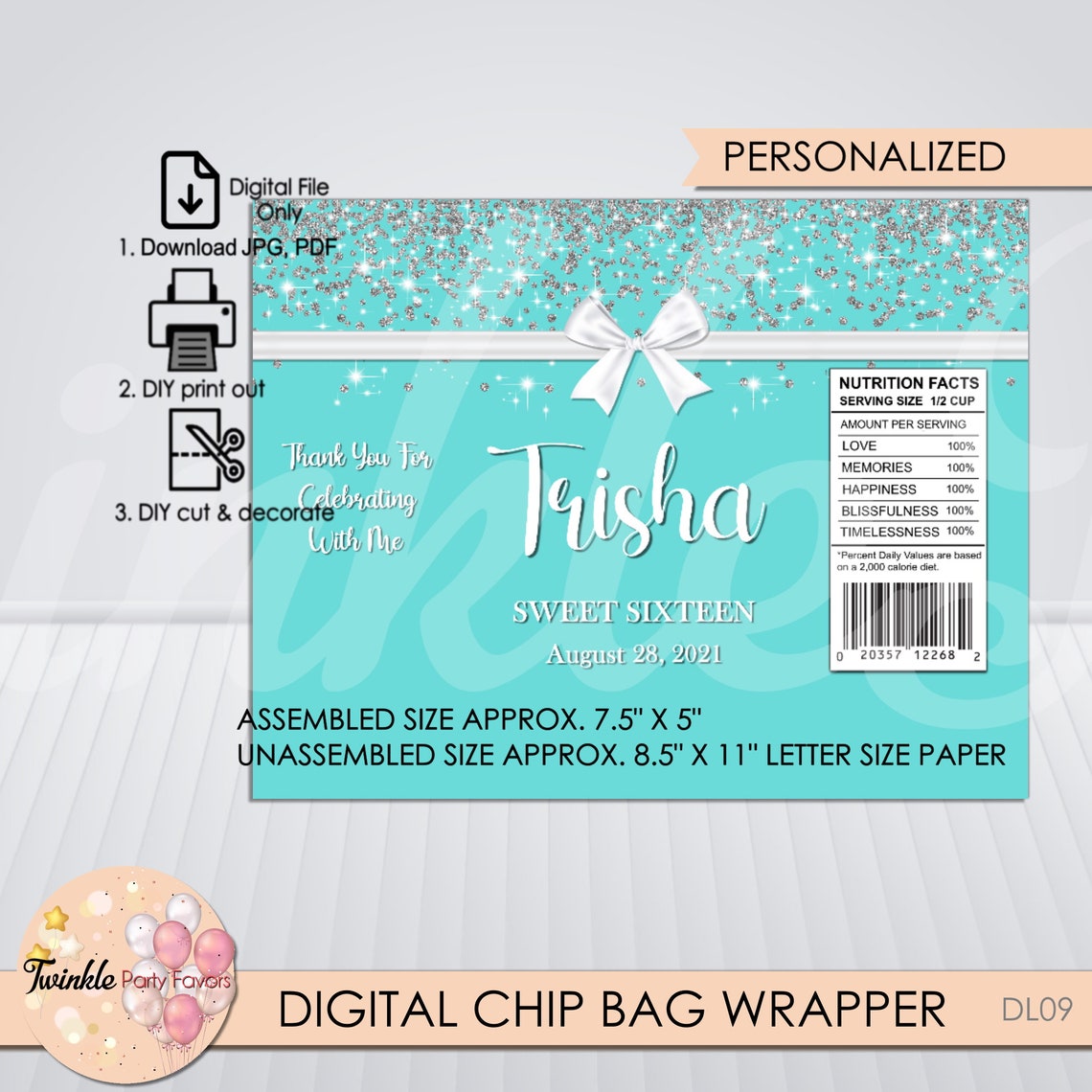 Designer Chip Bag Wrapper Digital File Only Etsy