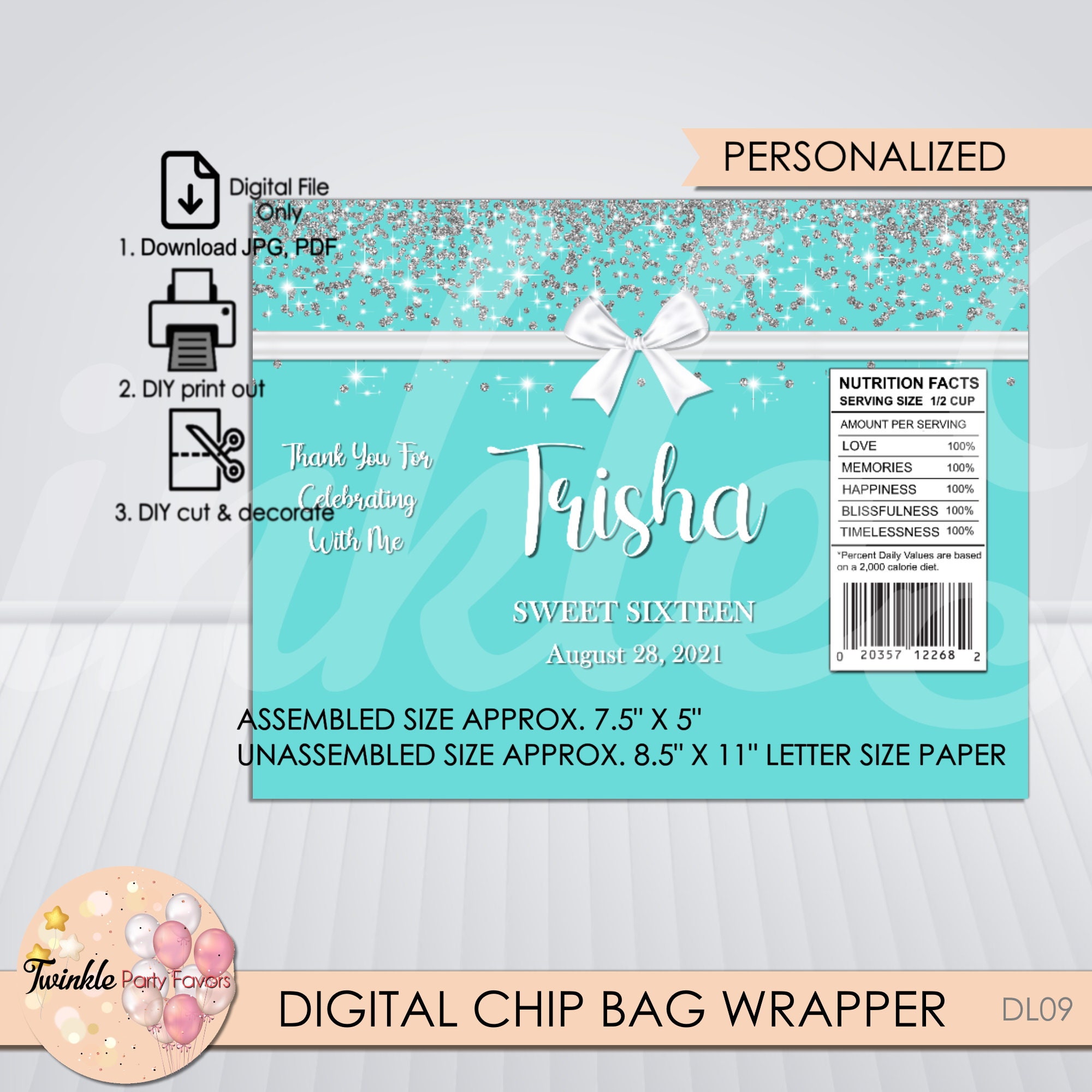 Designer Chip Bag Wrapper Digital File Only -  Norway