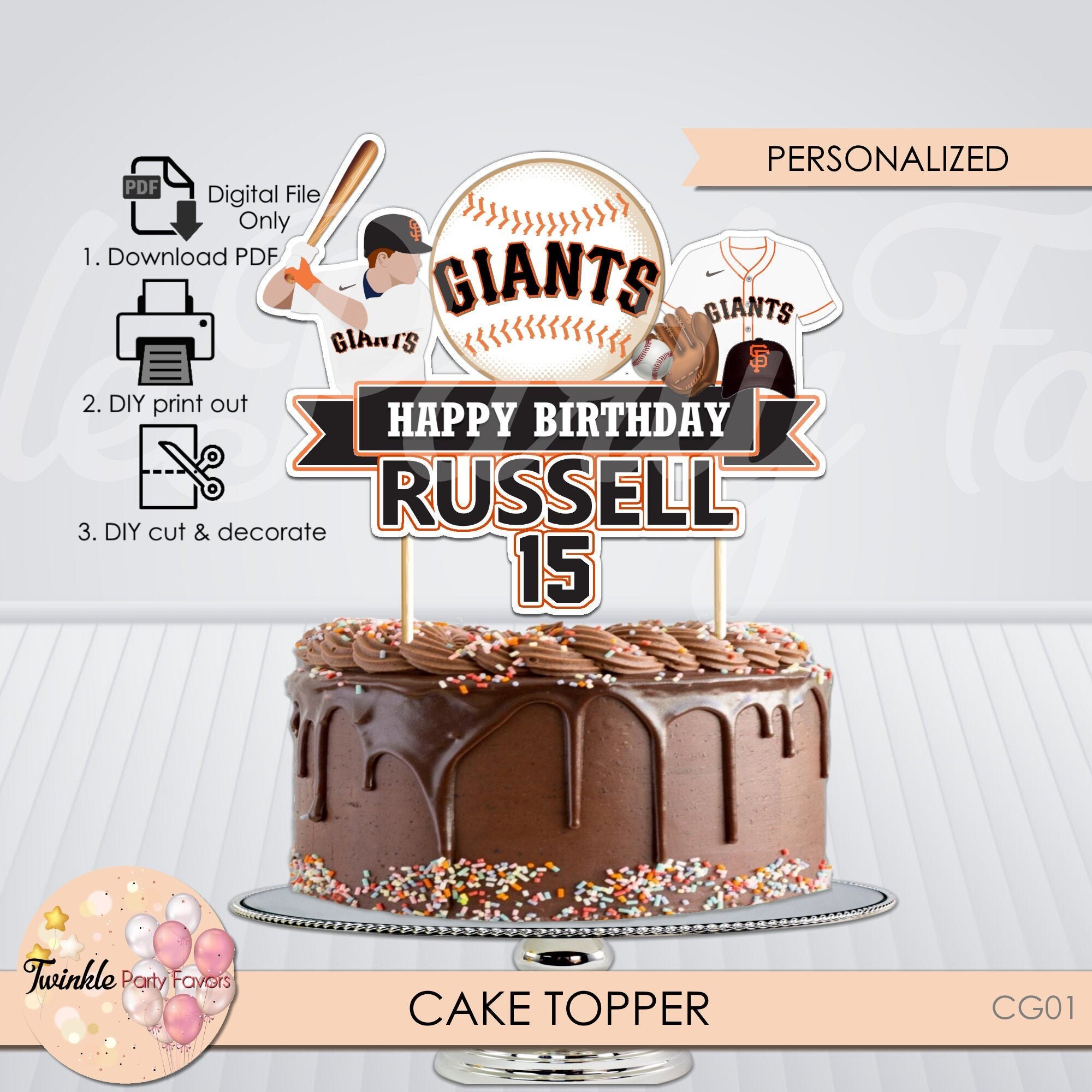 San Francisco Giants Cake Topper San Francisco Giants | Etsy