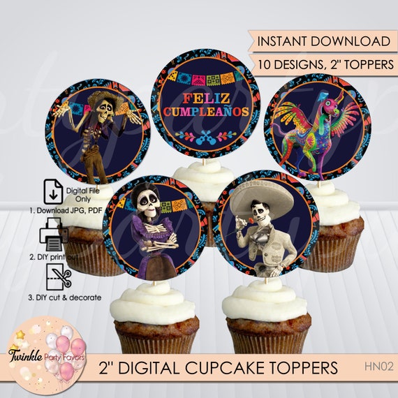 Non-personalized Designer Cupcake Toppers Instant Download 