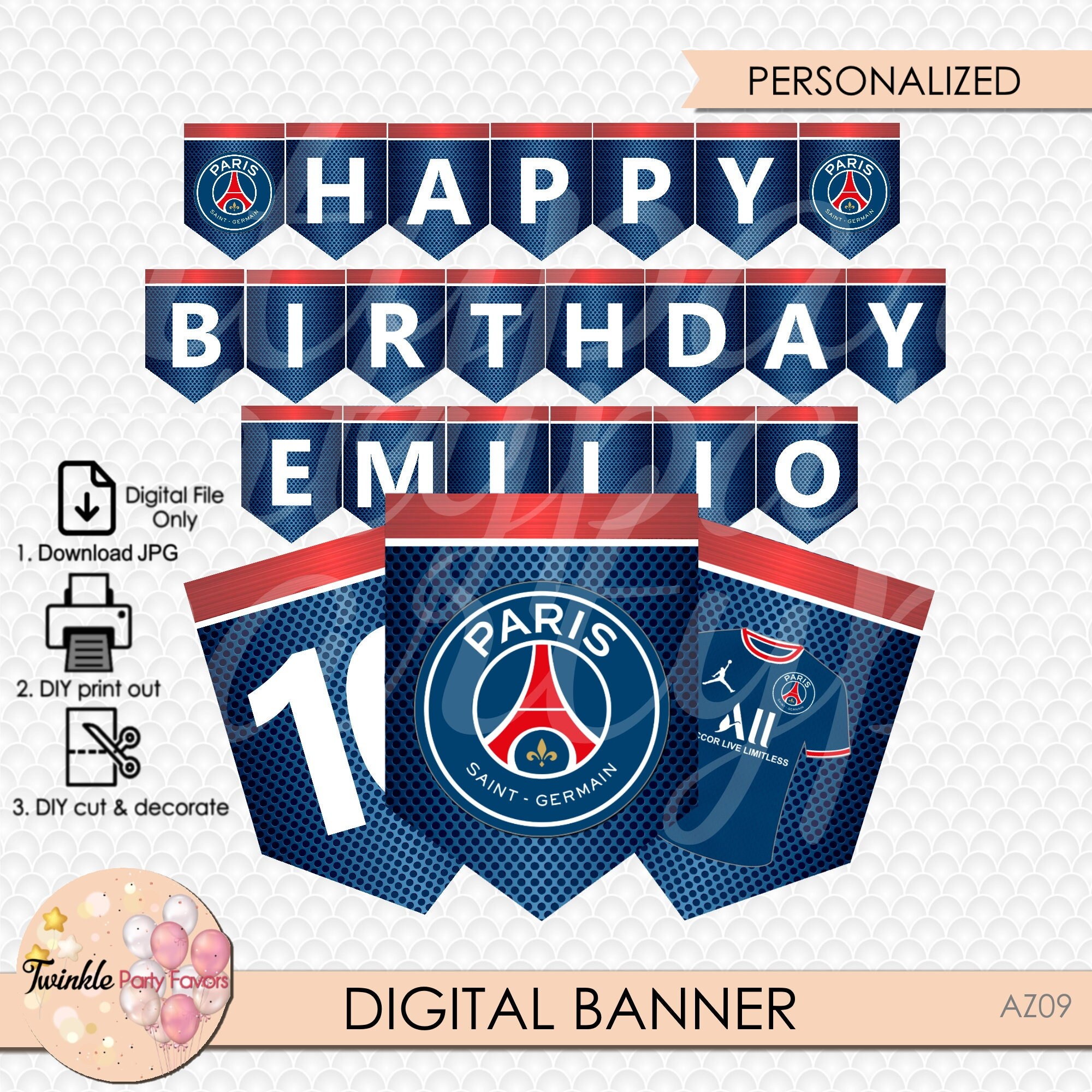 shayoostore #football #decoration #birthdaydecor décoration thème PSG by  shayoo store