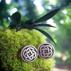 Pewter Celtic knot earring studs
