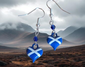 Saltire drop earrings with sterling silver ear hooks