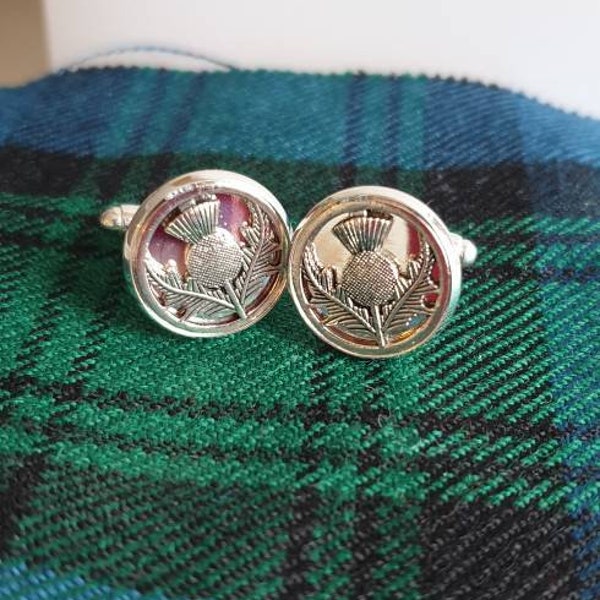 Silver Scottish Thistle Cufflinks