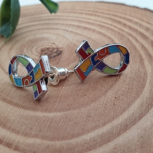 AUTISM AWARENESS stud earrings.