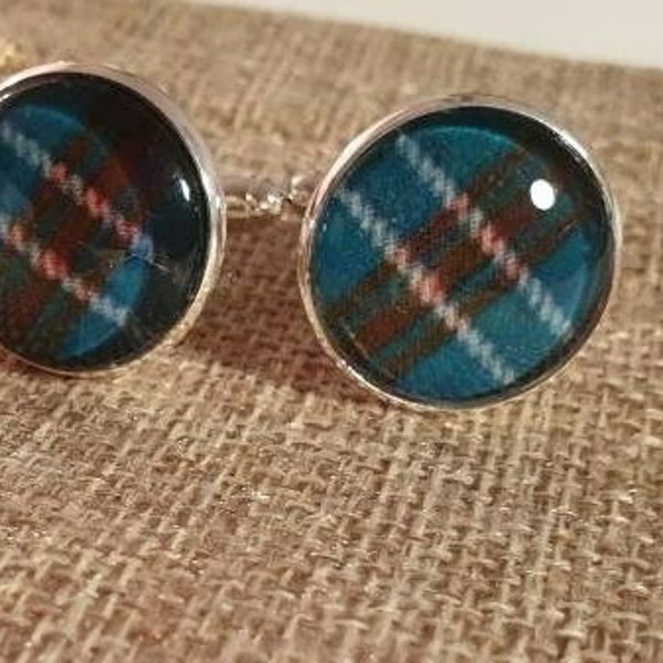 Scottish Clan Tartan Cufflinks. Available in ANY tartan of your choosing.