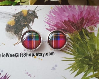 Scottish Clan Tartan Stud Earrings. Made in ANY tartan of your choosing