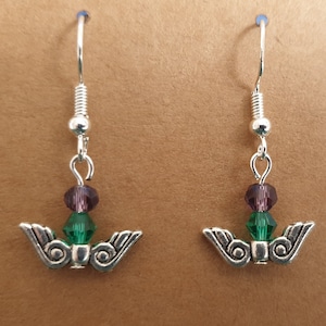Swarovski crystal  Scottish thistle drop earrings