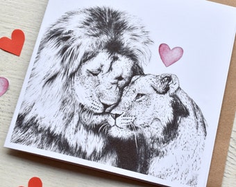Lion Card - Engagement, Wedding, Anniversary, Valentines Day