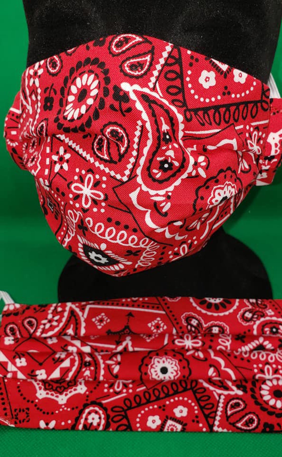 Red Bandana Western Cowboy Face Mask 100 Cotton 2Layer Full Etsy