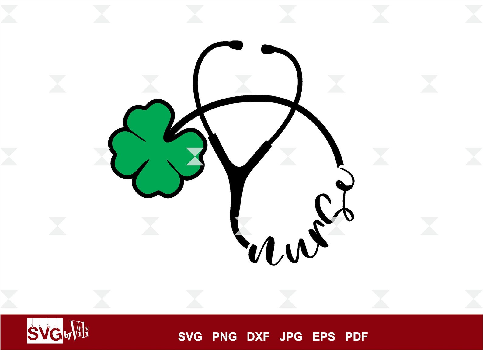 Nurse St. Patrick's Day Stethoscope SVG Lucky Nurse SVG | Etsy