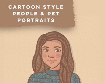 Retrato de dibujos animados de mascotas y personas / DESCARGA DIGITAL
