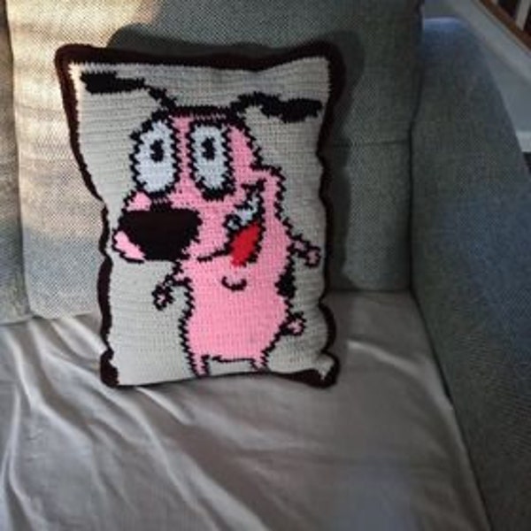 Courage the Cowardly Dog Single Crochet Graph Pattern for Pillow