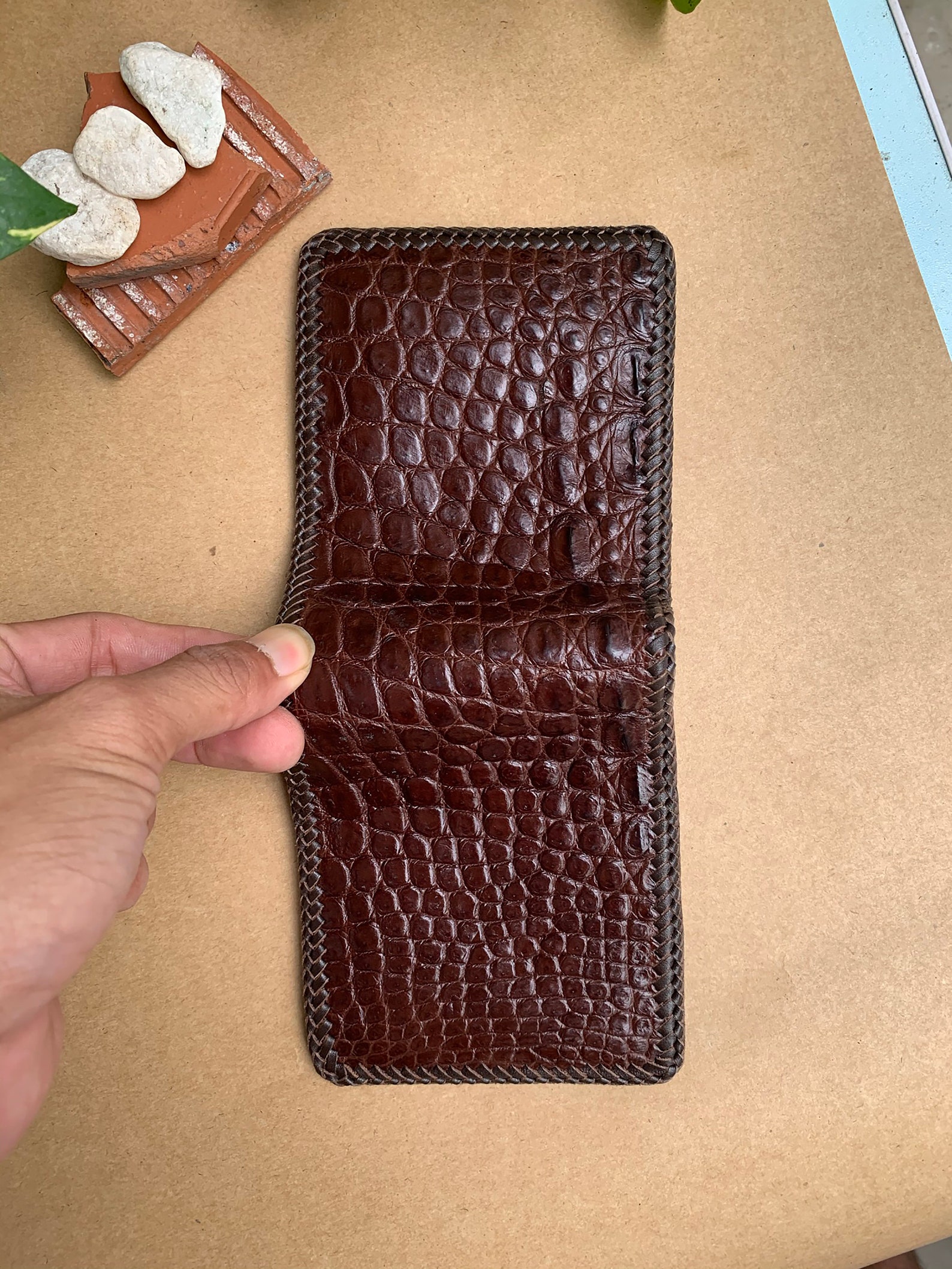 Genuine Alligator belly skin bifold wallet men 100 handmade Etsy