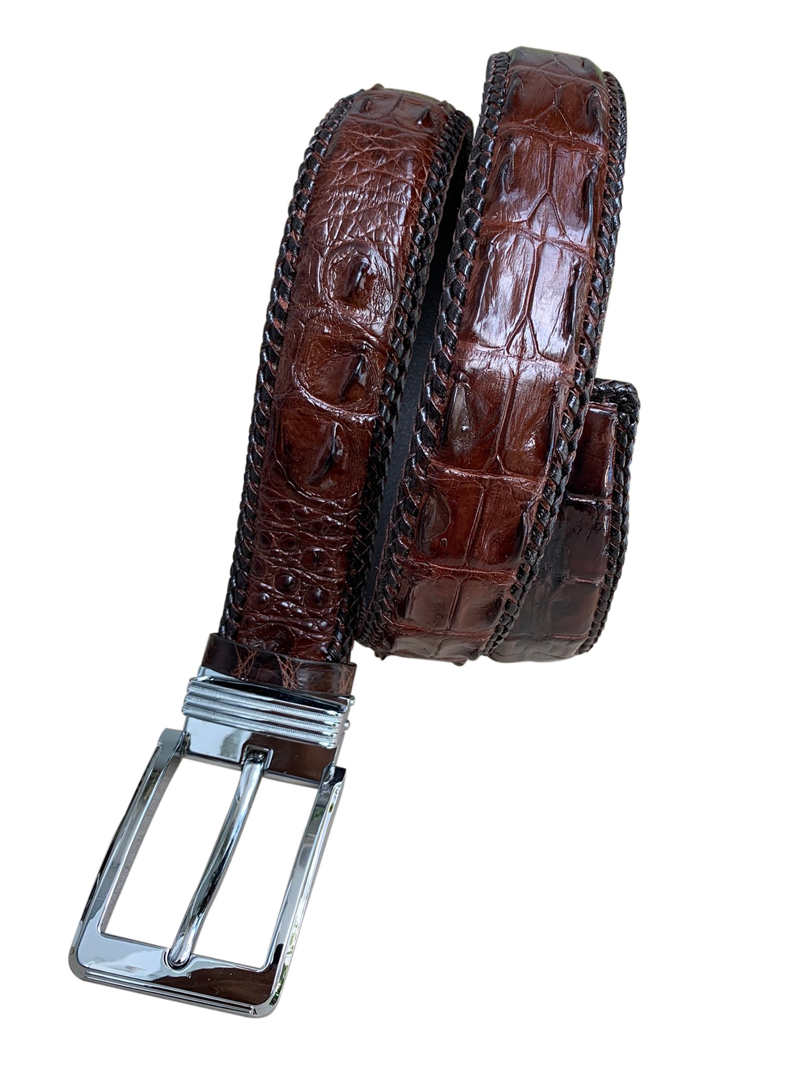 Brown Genuine alligator skin belts men strap width 4cm | Etsy